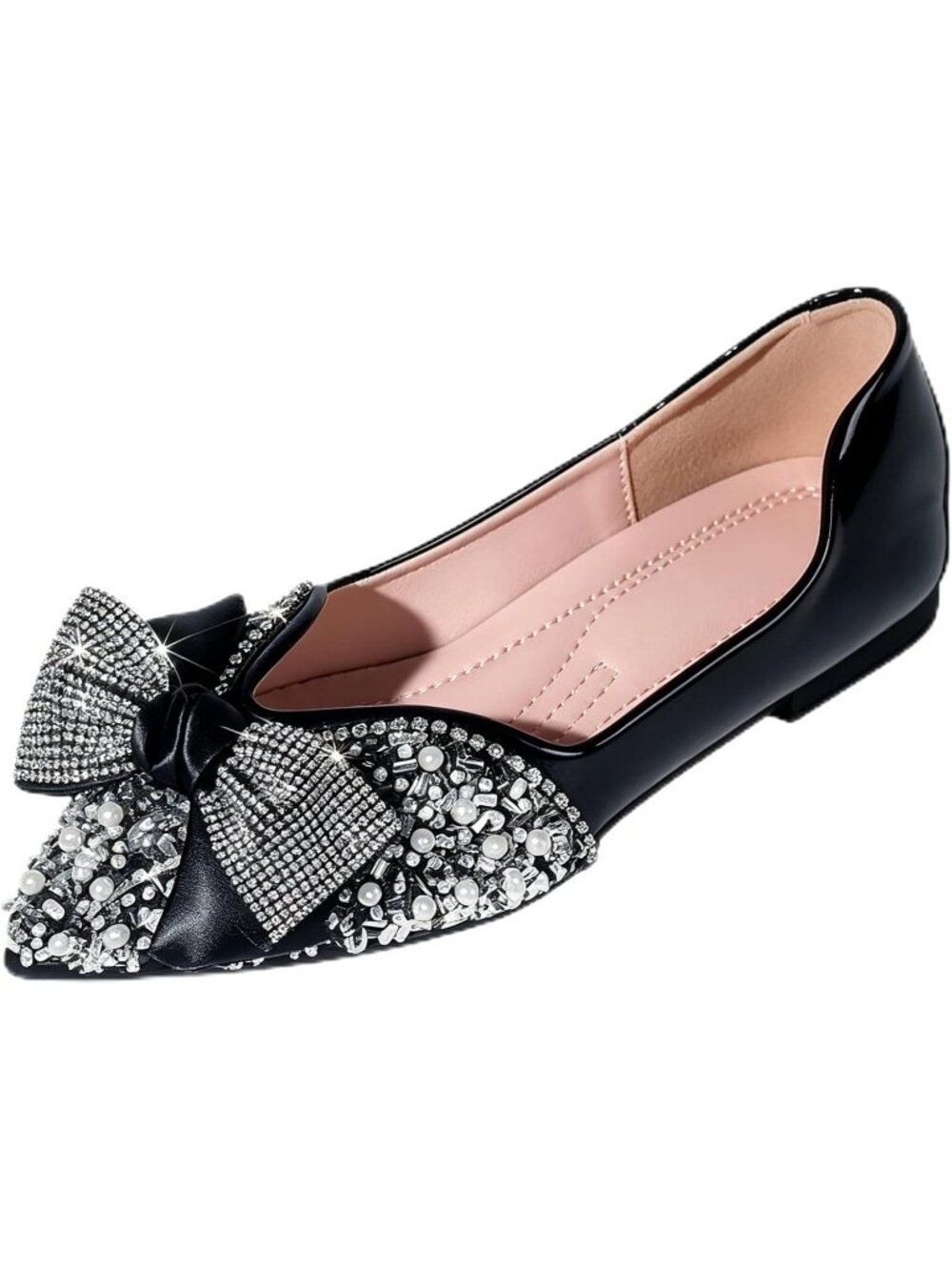 Women's Black/2/Z Pointed Toe Casual Slip On Comfortable Wedding Flats Shoes